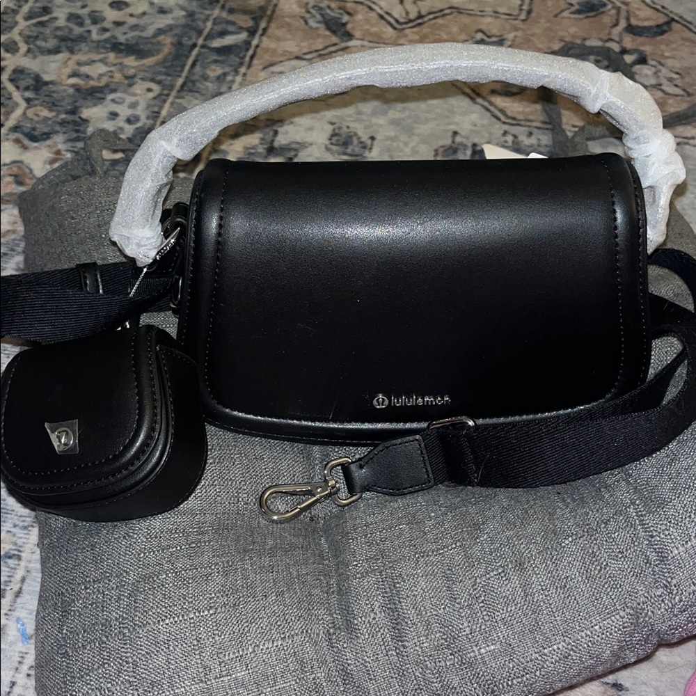 lululemon athletica Sleek Black Crossbody Bag
Cactus leather mini bag 
NWT